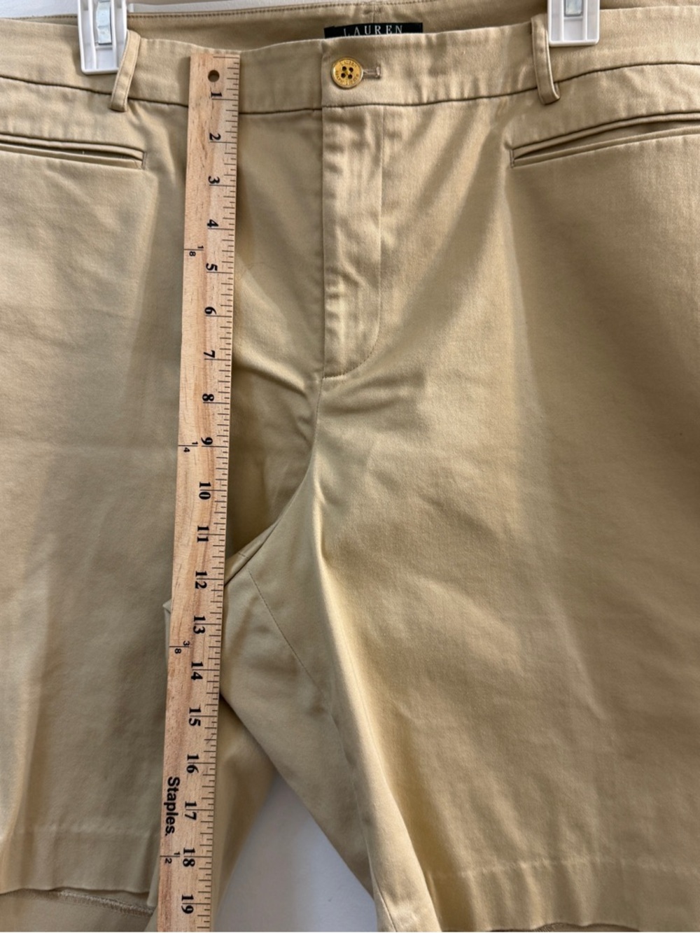 Lauren Ralph Lauren Khaki Chino Shorts Plus Size 22W - Picture 5 of 10